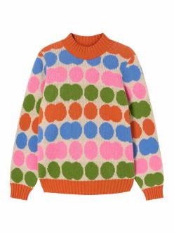 Thinking MU Dots Green Knitted Sweater