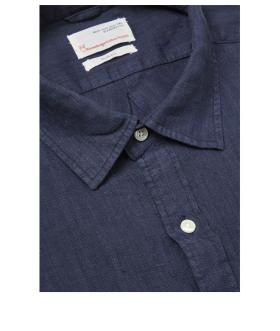 Knowledge Cotton Apparel Fabric Dyed Linen Shirt