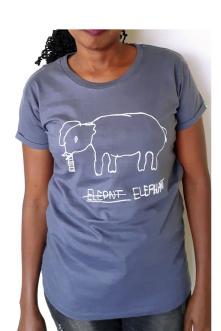 Kipepeo Clothing T-Shirt Elephant Charcoal Damen
