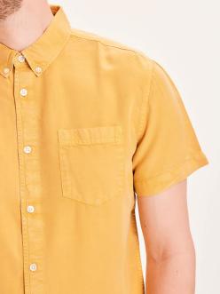 Knowledge Cotton Apparel LARCH Tencel garment dyed SS custom fit shirt