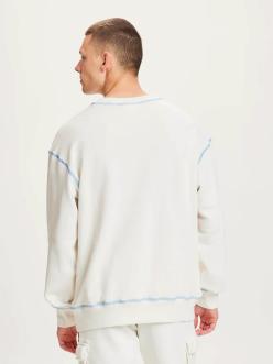 Knowledge Cotton Apparel Oversized sweat with contrast top stitching