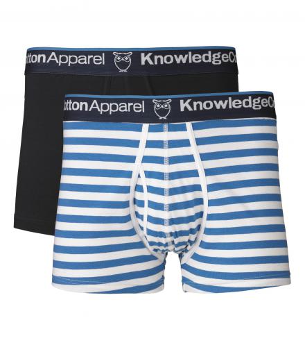 Knowledge Cotton Apparel Underwear 2pack Striped/Solid Bright White 