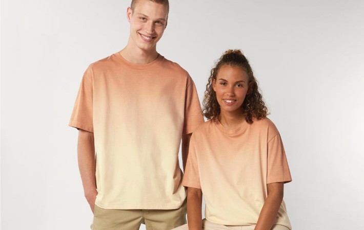glore Frau Mann T-Shirt orange dip & dye bei glore